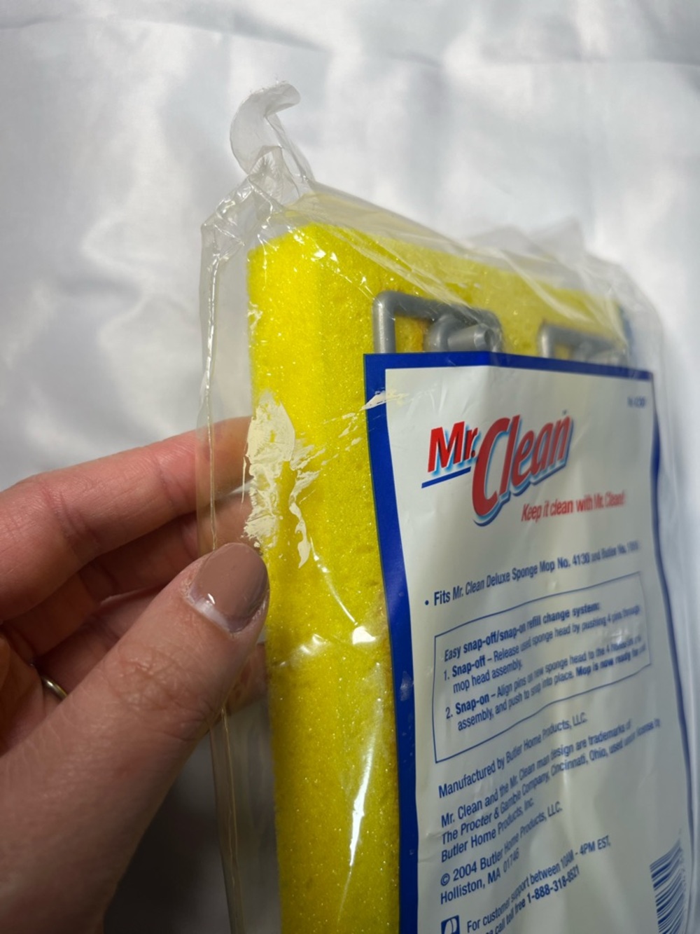 Mr Clean Sponge Mop Refill Snap On Off NEW Vintage 2004 Discontinued - Picture 5 of 5